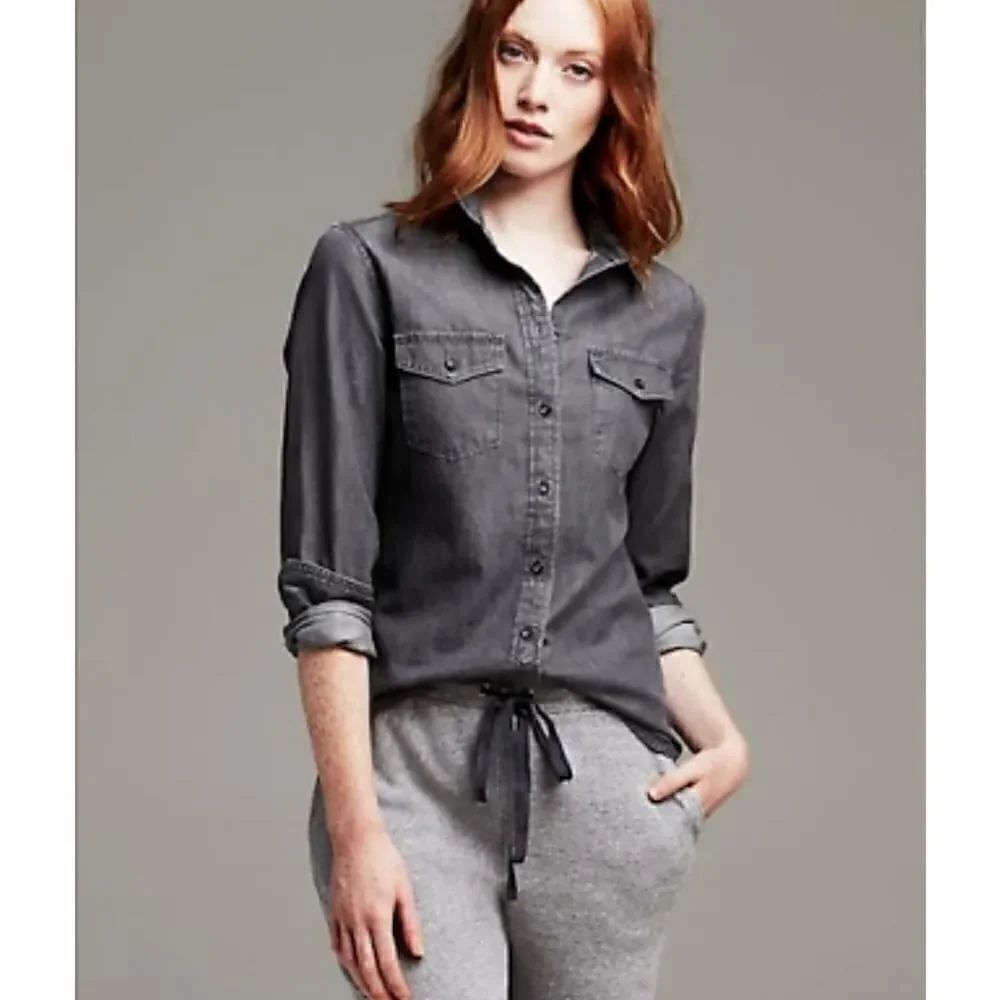 Banana Republic Grey Denim Shirt
